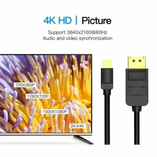Alternative view of Vention кабел Mini Display Port M to Display Port M 3.0m - HAABI