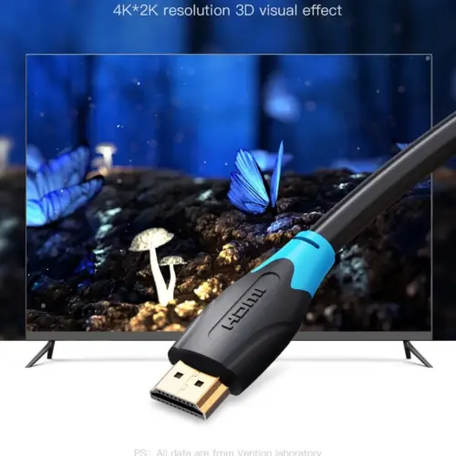 Vention Кабел HDMI v2.0 M / M 4K/60Hz Gold – 1.5M Black – AACBG