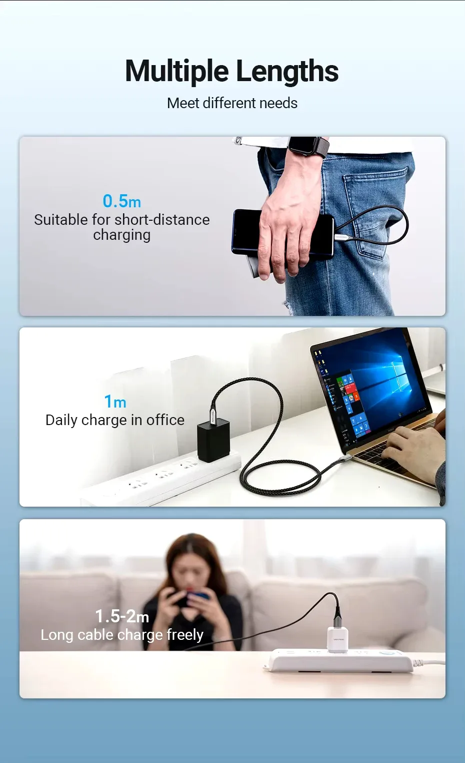 Vention Кабел USB 2.0 Type-C to Type-C - 2.0M Black 5A Fast Charge - TAEHH - Image 180