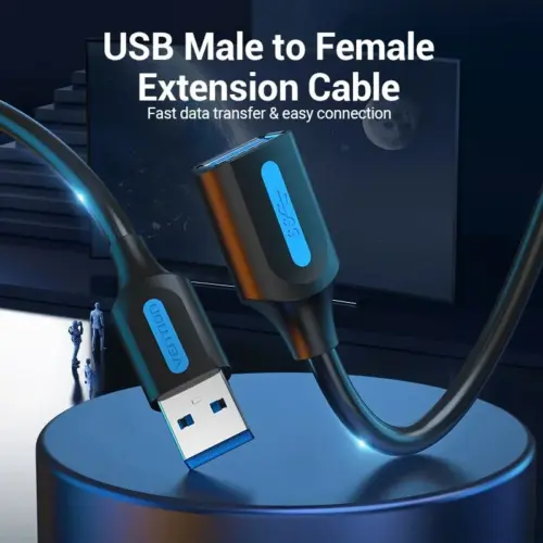 Alternative view of Vention Кабел USB 3.0  Extension AM / AF - 3.0M Black - CBHBI