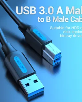 Alternative view of Vention Кабел USB 3.0 AM / BM - 1.5M Black - COOBG