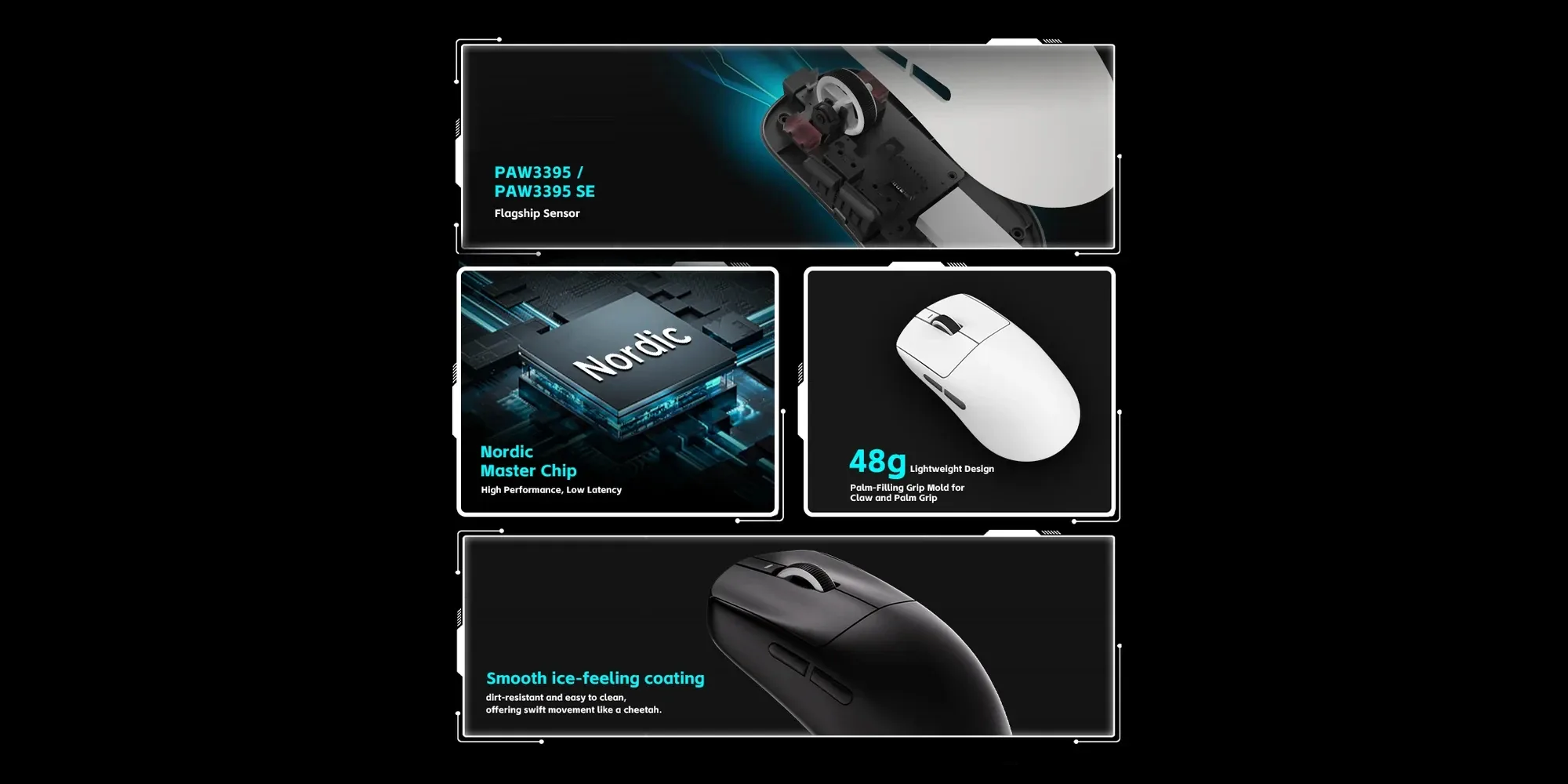 VXE професионална геймърска мишка Wireless Gaming Mouse Dragonfly R1 1K - Huano Ice Berry Pink Dot Switches, White - Image 273