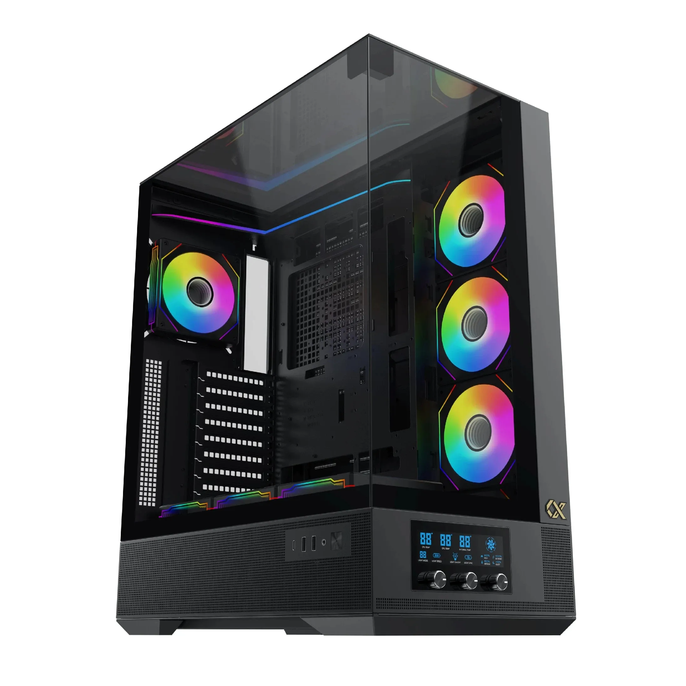 Xigmatek кутия Case EATX - Vision Pro - 8 ARGB Fans LCD Display Panel Smart Fan Control