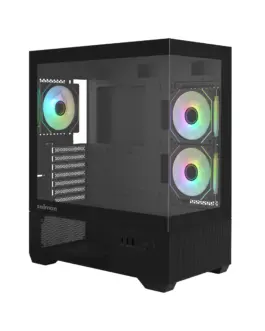 Zalman кутия Case ATX - Chronix BLACK - 3 x 120 mm A-RGB USB-C Tempered Glass
