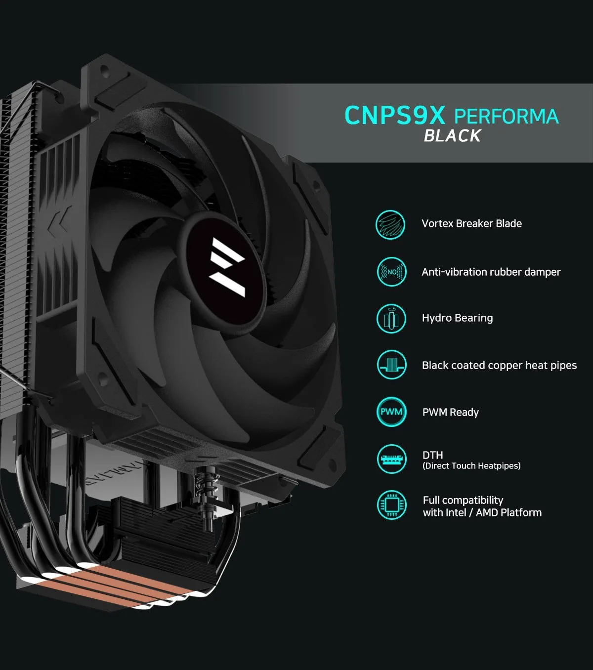 Zalman охладител за процесор CPU Cooler CNPS9X PERFORMA BLACK - Image 15
