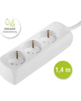 Alternative view of HAMA Разклонител 3 гнезда, 1.4м, бял