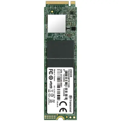 Твърд диск Transcend 256GB M.2 2280PCIe Gen3x4 3D TLC DRAM-less