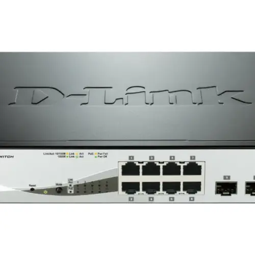 Комутатор D-Link 8-Port Gigabit PoE Smart Switch with 2 SFP ports
