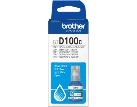 БУТИЛКА МАСТИЛО ЗА BROTHER MFC-T930DW/DCP-T830DW/DCP-T730DW/DCP-T530DW/DCP-T430W/DCP-T230 - Ink Bottle - Cyan - PN BTD10