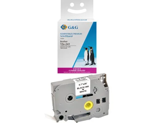 ЛЕНТА ЗА ЕТИКЕТНИ ПРИНТЕРИ BROTHER ТИП TZ - 18 mm x 800 m - BLACK ON WHITE TAPE - TZE241 (TZE-241) - PN RL-BR-TZ241-BK -