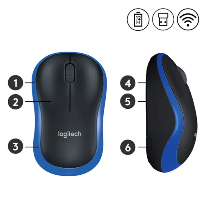 МИШКА LOGITECH M185 - Wireless - Blue - PN 910-002236 - Image 294