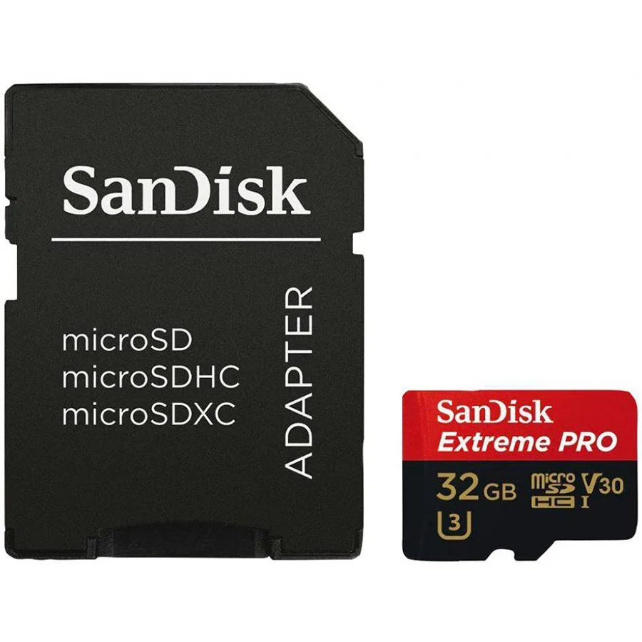 Карта памет SANDISK Extreme PRO microSDHC 32GB + SD Adapter + RescuePRO Deluxe 100MB/s A1 C10 V30 UHS-I