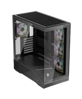 Alternative view of 1stPlayer кутия Case ATX - GM7 Black - 4 x 120 mm A-RGB fans included, USB-C