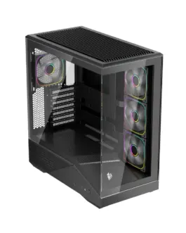 Alternative view of 1stPlayer кутия Case ATX - GM7 Black - 4 x 120 mm A-RGB fans included, USB-C