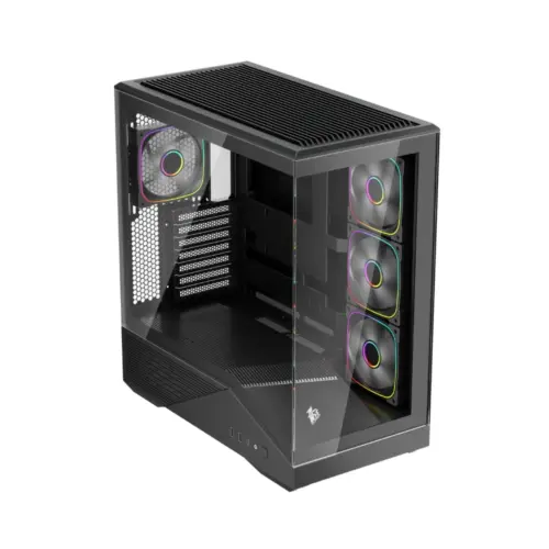Alternative view of 1stPlayer кутия Case ATX - GM7 Black - 4 x 120 mm A-RGB fans included, USB-C