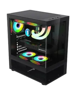 Alternative view of 1stPlayer кутия Case ATX - MIKU Mi7-A Black - Reversed fans included