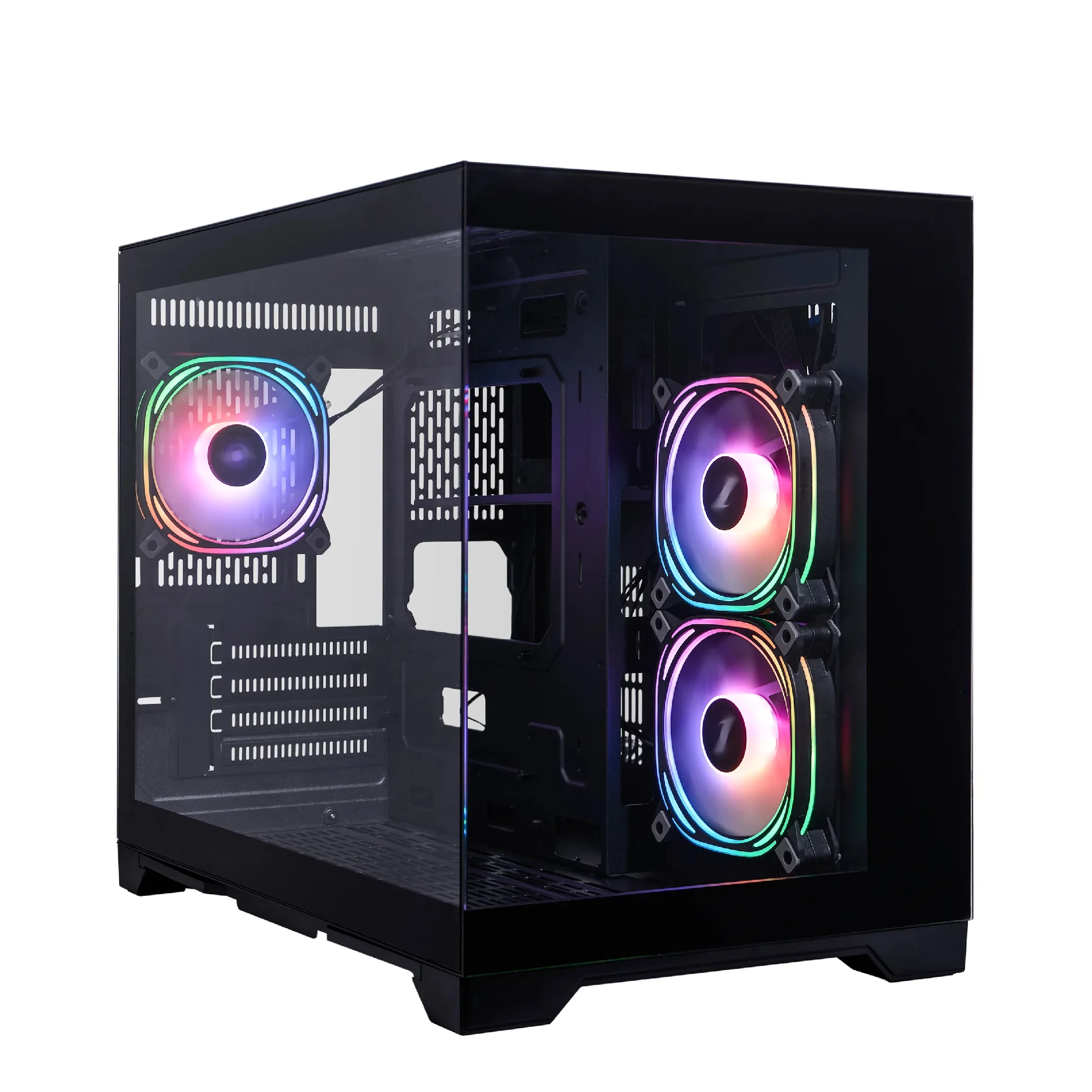 1stPlayer кутия Case mATX - MV6-TP Black - 3 fans included - Image 197