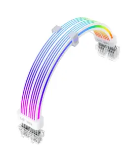 1stPlayer удължителен кабел Extension Modding Cable PCIe 6+2PIN Addressable RGB White -