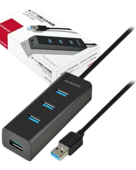 Alternative view of USB хъб AXAGON HUE-S2BL 4x USB3.0 Charging Hub 1.2m Cable, MicroUSB Charging