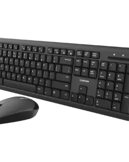 Клавиатура CANYON SET-W20 EN/BG Keyboard+Mouse Velvet Wireless Black