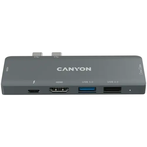 USB хъб CANYON hub DS-5 7in1 Thunderbolt 3 Space Grey
