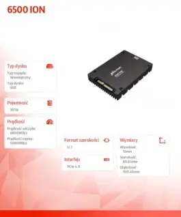 Alternative view of Micron SSD 6500 ION 30720GB NVMe U.3 15mm Single Pack