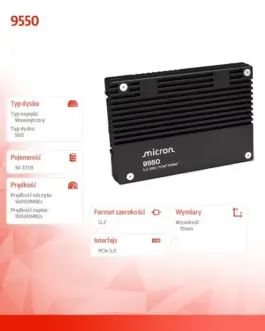 Alternative view of Micron 9550 PRO 30720GB NVMe U.2 15mm Single Pack