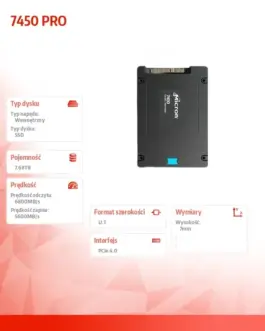 Alternative view of Micron SSD drive 7450 PRO 7680GB NVMe U.3 7mm Single Pack