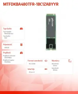 Alternative view of Micron 7450 PRO 480GB NVMe M.2 22x80 Single Pack