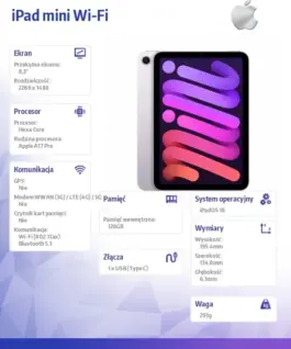 Alternative view of Apple iPad mini Wi-Fi 128GB лилав