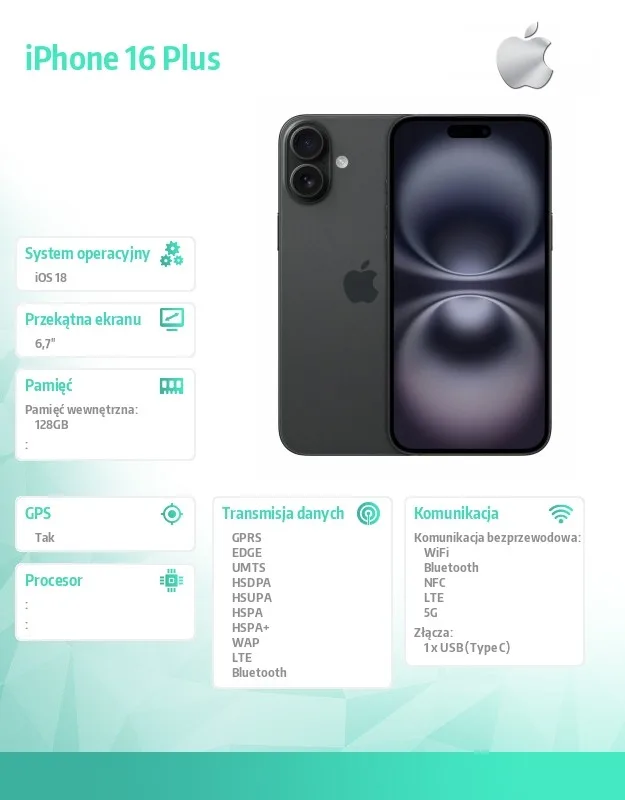 Apple iPhone 16 Plus 128GB - черен - Image 2