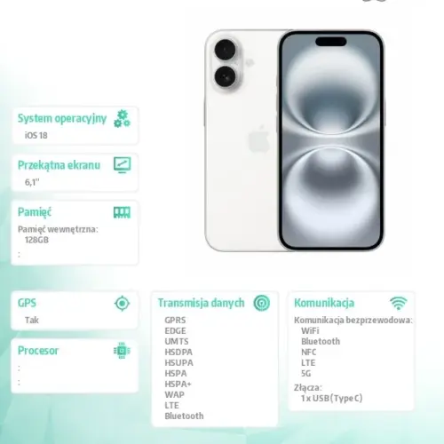 Apple iPhone 16 128GB – бял