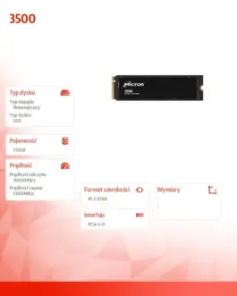 Alternative view of Micron 3500 512GB NVMe M.2 22x80mm SSD