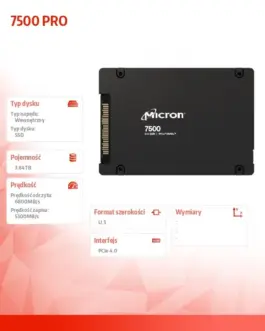 Alternative view of Micron SSD 7500 PRO 3840GB NVMe U.3 15mm Single Pack