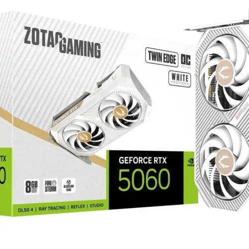 ZOTAC видео карта GeForce RTX 5060 8GB TWIN EDGE OC GDDR7 128bit 3DP/HDMI бял