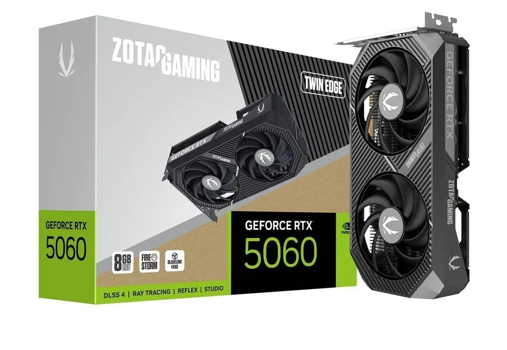 ZOTAC видео карта GeForce RTX 5060 TWIN EDGE 8GB GDDR7 128bit 3DP/HDMI