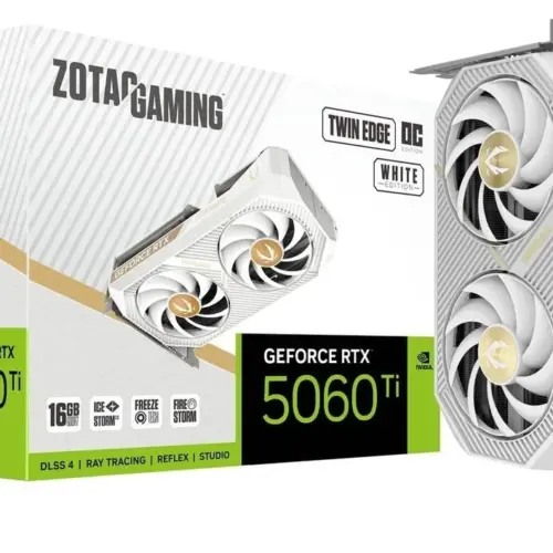 ZOTAC видео карта GeForce RTX 5060 Ti 16GB TWIN EDGE OC GDDR7 128bit бял