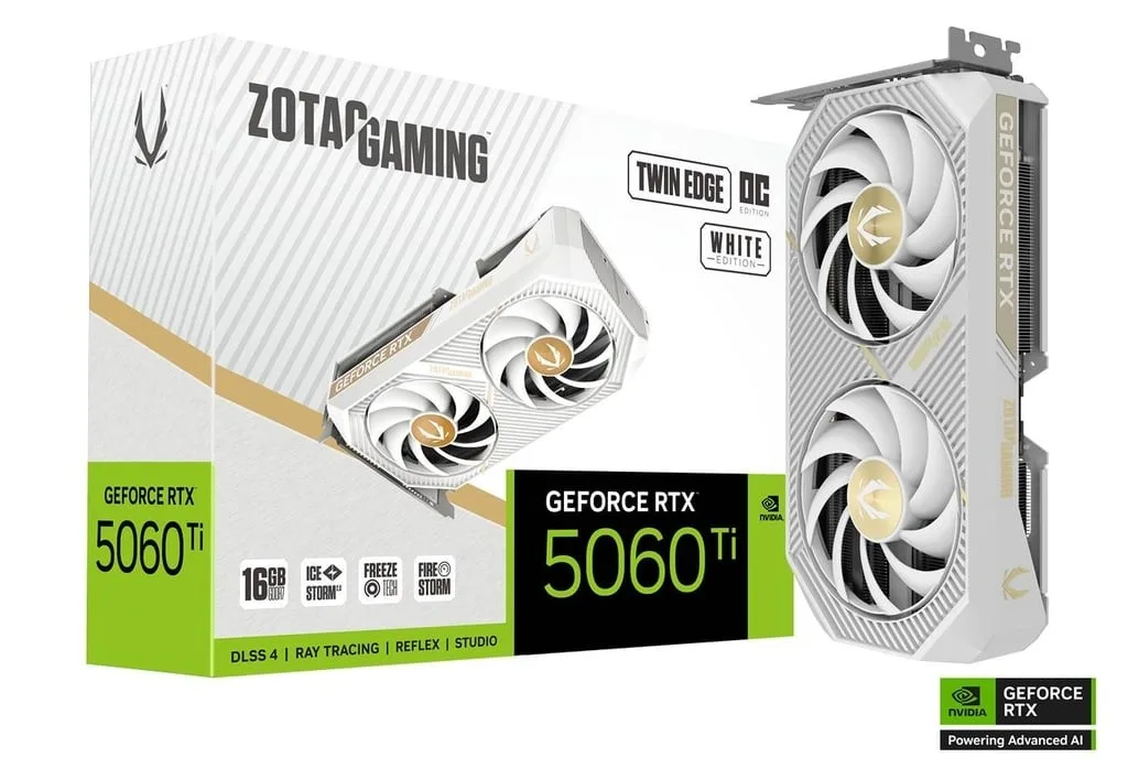 ZOTAC видео карта GeForce RTX 5060 Ti 16GB TWIN EDGE OC GDDR7 128bit бял - Image 2