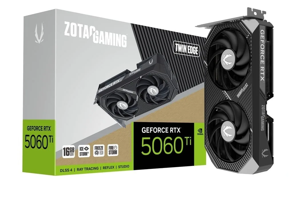 ZOTAC видео карта GeForce RTX 5060 Ti 16GB TWIN EDGE GDDR7 128bit 3DP/HDMI