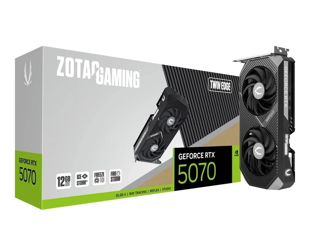 ZOTAC видео карта GeForce RTX 5070 TWIN EDGE 12GB GDDR7 192bit 3DP/HDMI