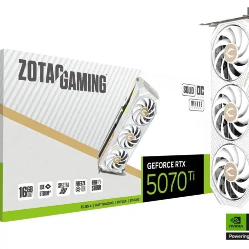 Alternative view of ZOTAC видео карта GeForce RTX 5070 Ti SOLID CORE OC 16GB GDDR7 256bit 3DP/HDMI бял