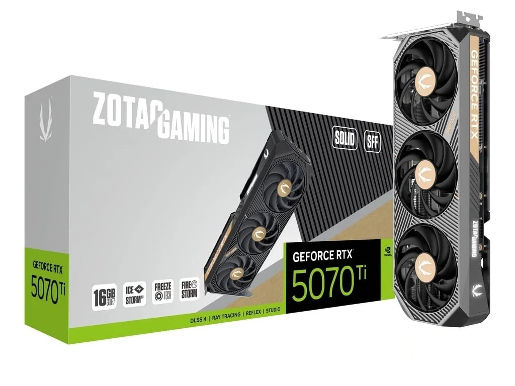 ZOTAC видео карта GeForce RTX 5070 Ti SOLID SFF 16GB GDDR7 256bit 3DP/HDMI