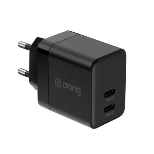 CRONG Mains зарядно 2xUSB-C 35W PD 3.0 z PPS черен