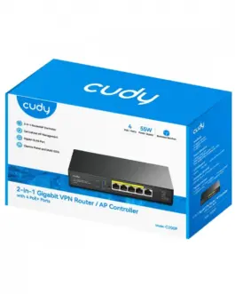 Alternative view of Cudy AP Controller 2-in-1 SMB Router / AP Controller, 1 Gigabit Ethernet + 4 Gigabit PoE+ PSE Por + 1 US