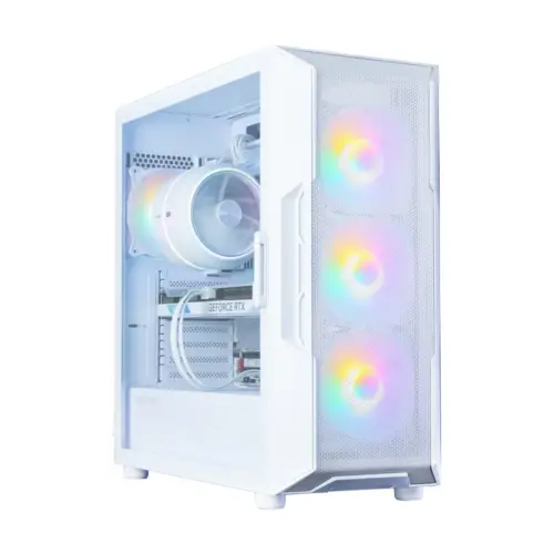 Alternative view of Zalman кутия за компютър I3 NEO V2 Mid Tower RGB fan x4 бял