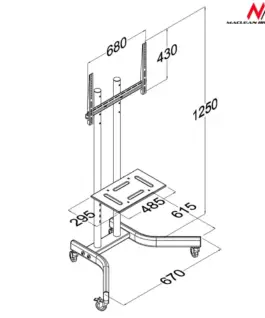 Alternative view of Maclean Professional TV stand trolley on wheels MC-739 max 40kg max 32-65