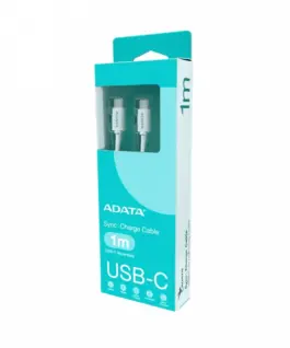 Adata кабел USB-C to USB-C 2.0/100W 100cm бял