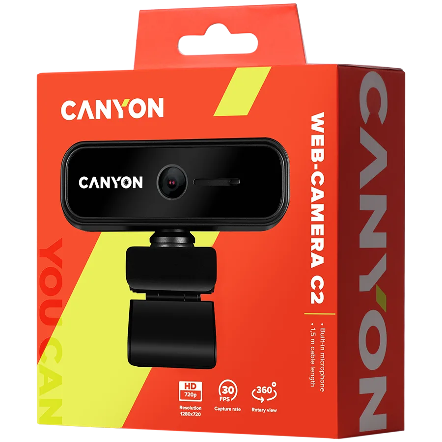 Уеб камера CANYON webcam C2 HD 720P Black - Image 6