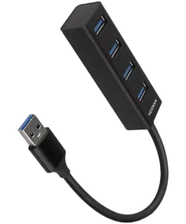 USB хъб AXAGON HUE-M1A 4x USB3.2 Gen 1 MINI hub metal 20cm USB-A cable