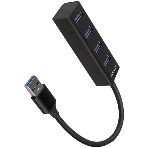 USB хъб AXAGON HUE-M1A 4x USB3.2 Gen 1 MINI hub metal 20cm USB-A cable